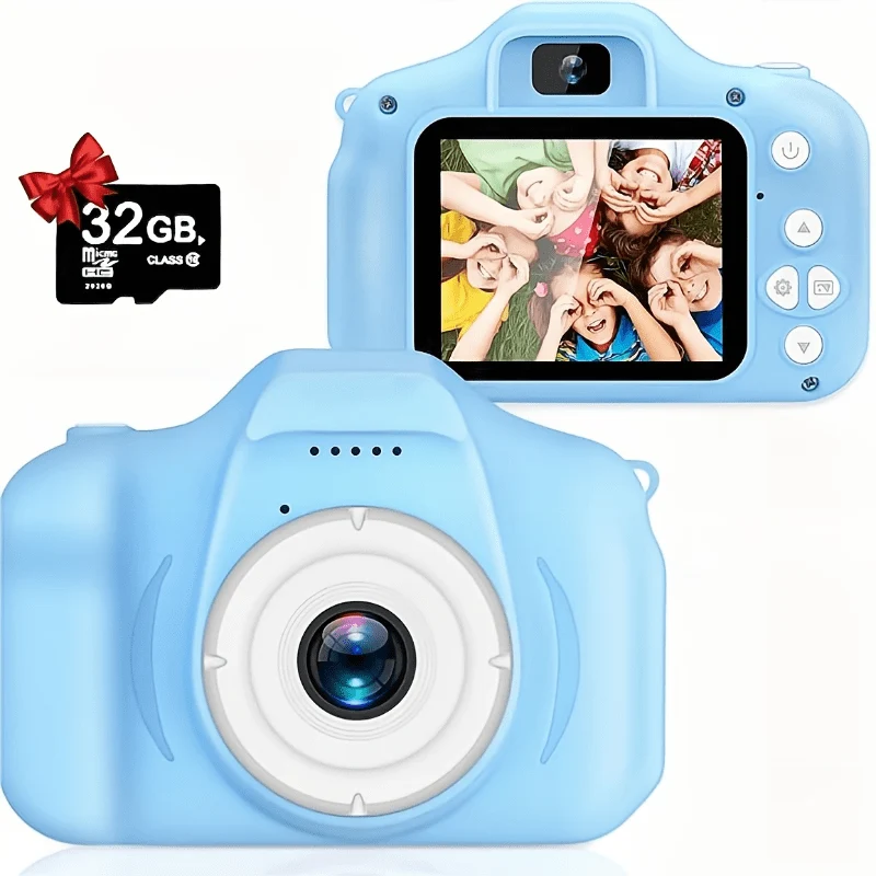 Fotocamera digitale per bambini 1080P, fotocamera ricaricabile per bambini giocattolo a colori con schermo da 5,08 cm 13MP con scheda SD 32G Halloween/Giorno del Ringraziamento/Regalo di Natale