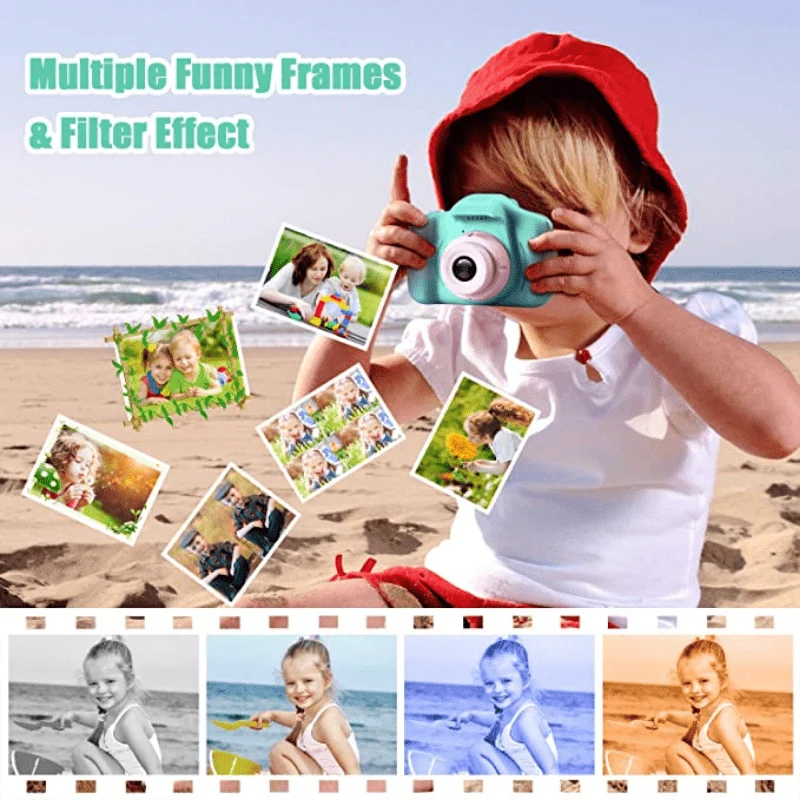 Fotocamera digitale per bambini 1080P, fotocamera ricaricabile per bambini giocattolo a colori con schermo da 5,08 cm 13MP con scheda SD 32G Halloween/Giorno del Ringraziamento/Regalo di Natale