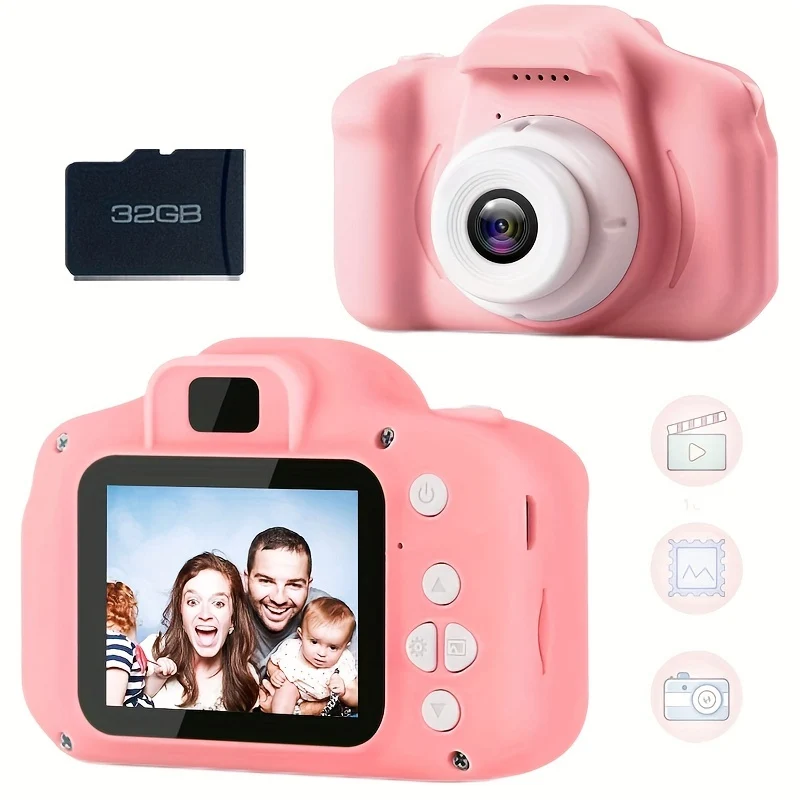 Fotocamera digitale per bambini 1080P, fotocamera ricaricabile per bambini giocattolo a colori con schermo da 5,08 cm 13MP con scheda SD 32G Halloween/Giorno del Ringraziamento/Regalo di Natale