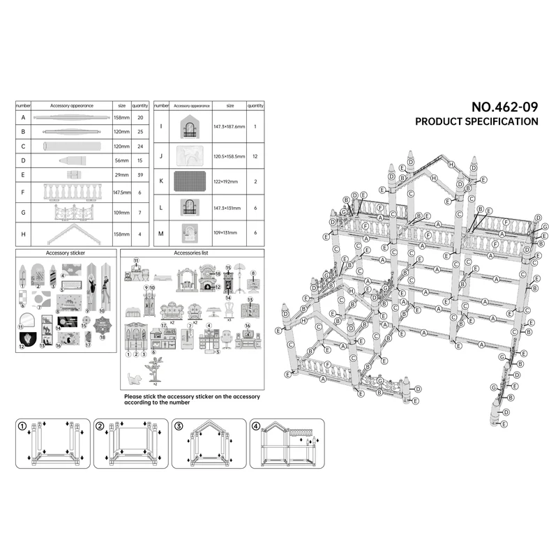 Casa delle bambole per bambini, 3 piani, 9 stanze, rosa, giochi di finzione fai-da-te per costruire set di giocattoli assemblati, accessori e mobili per la casa dei giocattoli, regali di compleanno, Halloween/Giorno del Ringraziamento/Regalo di Natale