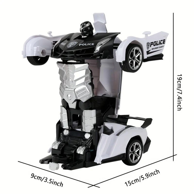 Telecomando A Lunga Distanza Da 2,4 GHz In Scala 1:18 Trasforma Robot Per Auto RC Per Bambini, Deformazione A Un Pulsante, Macchinina Della Polizia Con Deriva A 360 Gradi, Ottimi Giocattoli Regalo