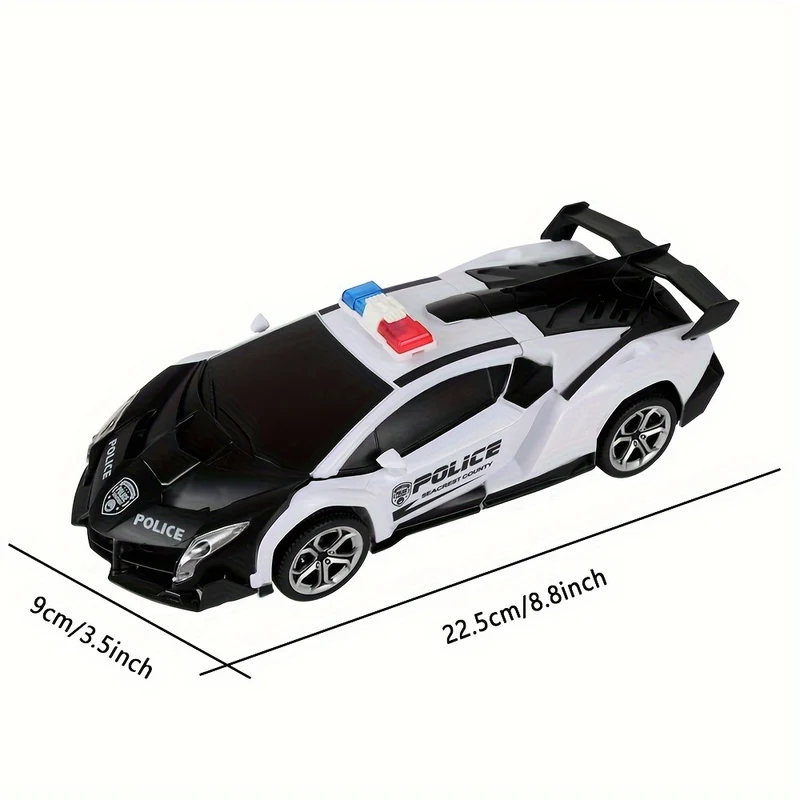Telecomando A Lunga Distanza Da 2,4 GHz In Scala 1:18 Trasforma Robot Per Auto RC Per Bambini, Deformazione A Un Pulsante, Macchinina Della Polizia Con Deriva A 360 Gradi, Ottimi Giocattoli Regalo