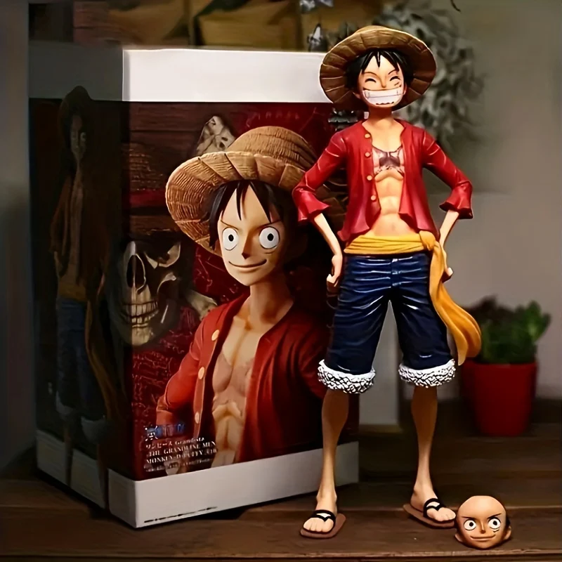 One Piece Set Up A Mano Autoconfidente Sorridendo Luffy Tre-forma Face-changing Doll Modello Di Computer Decorazione Doll Regalo Di Compleanno