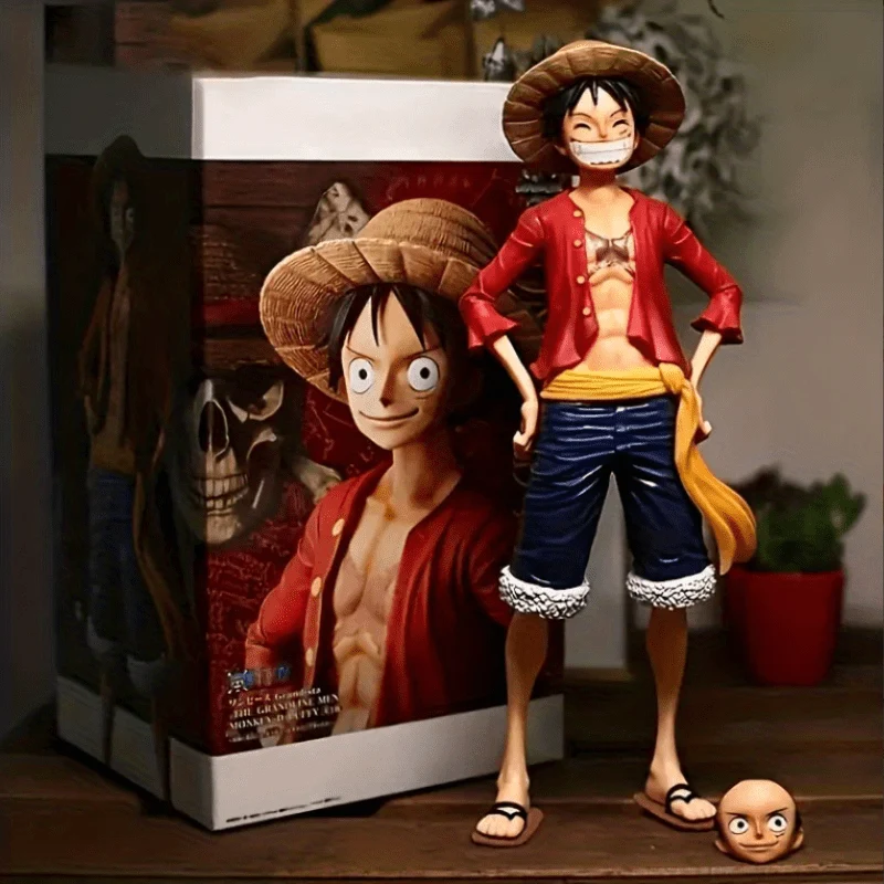 One Piece Set Up A Mano Autoconfidente Sorridendo Luffy Tre-forma Face-changing Doll Modello Di Computer Decorazione Doll Regalo Di Compleanno