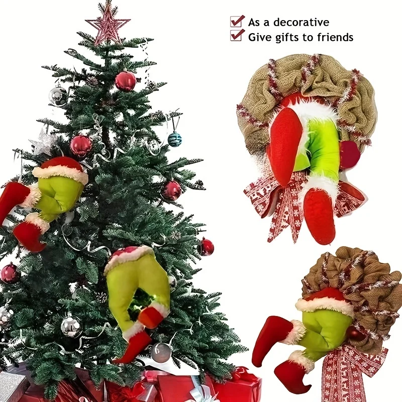 Ghirlanda di Natale da ladro Decorazione per la porta d'ingresso Decorazione per riunioni di famiglia Parete per finestra Ghirlanda per interni ed esterni Natale Halloween Regalo del Ringraziamento Natale, Halloween, Regalo del Giorno del Ringraziamento