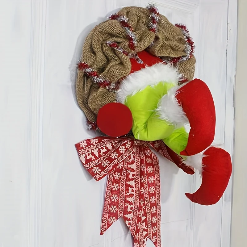 Ghirlanda di Natale da ladro Decorazione per la porta d'ingresso Decorazione per riunioni di famiglia Parete per finestra Ghirlanda per interni ed esterni Natale Halloween Regalo del Ringraziamento Natale, Halloween, Regalo del Giorno del Ringraziamento