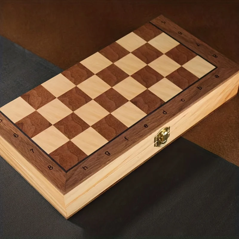 Tre-in-uno Scacchi In Legno Massello Di Alta Qualità Scacchi In Legno Pieghevole Puzzle Board Game Toys Regalo Di Halloween/Thanksgiving Day/Christmas Gift