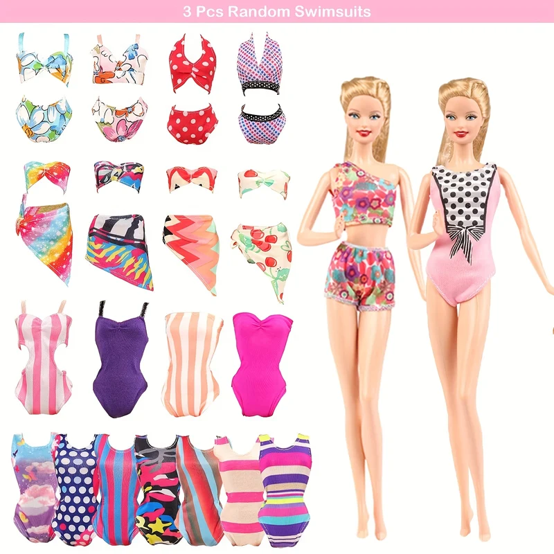 31Pack Abiti e Accessori per Bambole 5 Abiti alla Moda 3 Abiti da Sera 3 Bikini 5 Outfit 10 Scarpe 5 Occhiali per Bambole da 29,21 cm