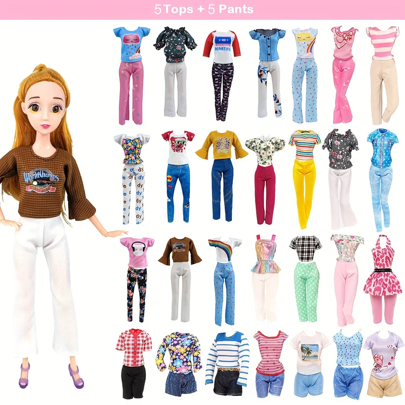 31Pack Abiti e Accessori per Bambole 5 Abiti alla Moda 3 Abiti da Sera 3 Bikini 5 Outfit 10 Scarpe 5 Occhiali per Bambole da 29,21 cm