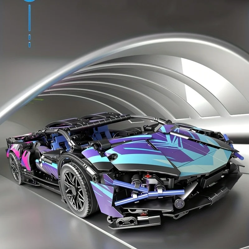 1314 pezzi tecnici nuovo modello di macchinina giocattolo, giocattolo di mattoni per veicolo da corsa assemblato per auto sportiva, regali per bambini adulti, Halloween/Giorno del Ringraziamento/regalo di Natale