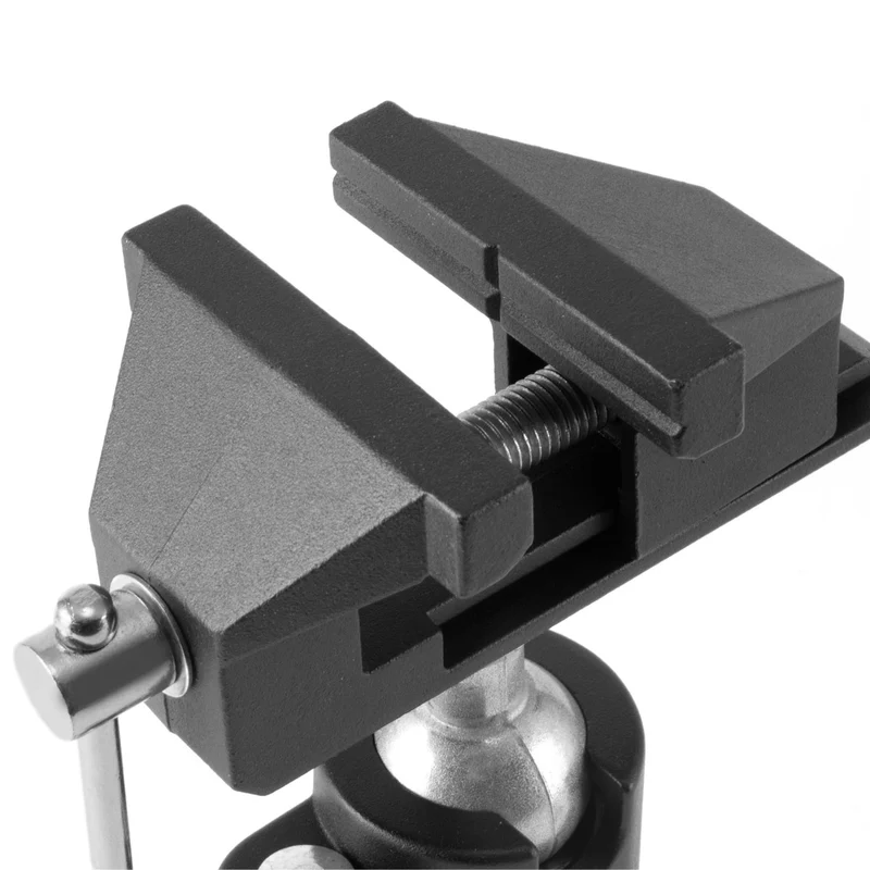 STAHLWERK TS-50 ST Stabiler Tischschraubstock mit Kugelgelenk einsetzbar im Modellbau für Werkstücke aus Metall, Holz und Kunststoff