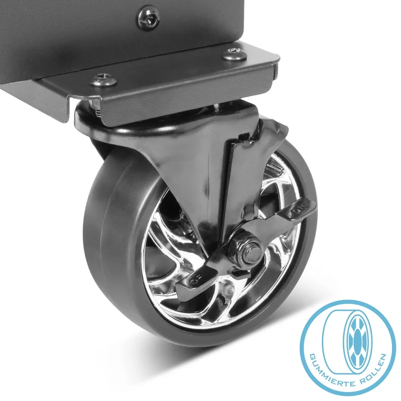 STAHLWERK Schweißwagen SW-800-ST mit 1,5 mm Wandstärke | Longlife-Gummirollen | Gerätewagen für Schweißgeräte und Plasmaschneider mit Kabel- und Schlauchhalterung sowie Kettensicherung für Gasflaschen