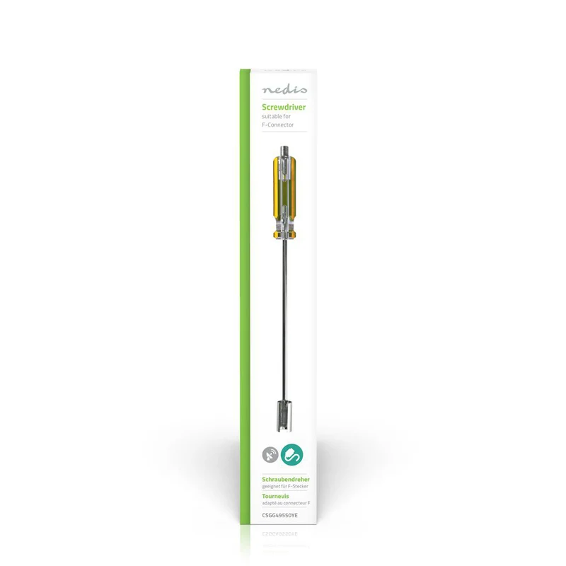 NEDIS Cacciavite | Connettore F | Acciaio Trasparente/Giallo