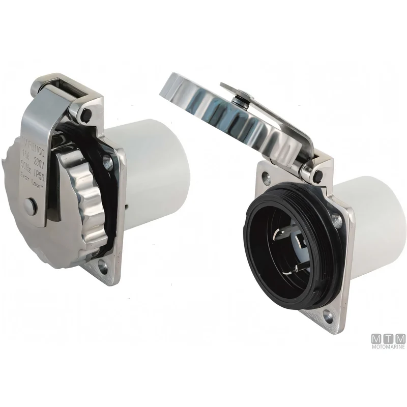 Presa Marinco Square in Acciaio Inox 220V