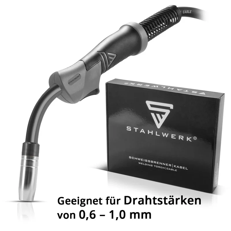 STAHLWERK MIG MAG-Schweißbrenner AK15/MB15 mit 5 Meter Schlauchpaket / Brenner für MIG MAG Schweißgeräte / Schweißzubehör
