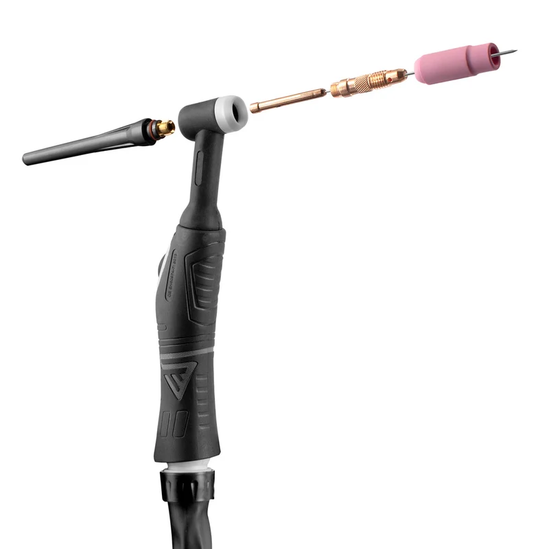 STAHLWERK WIG Schweißbrenner WP-26 mit 5 m Schlauchpaket bis 200 A, gasgekühlt, 2-polig, ergonomisch / WIG Schweißen