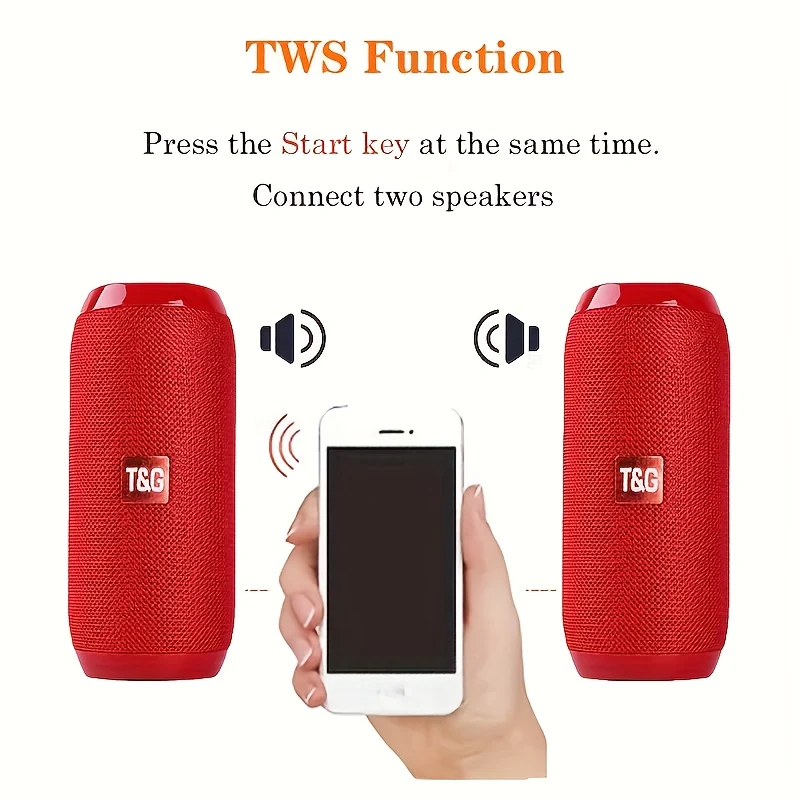 Altoparlante Portatile Wireless Con Bassi: Goditi La Musica Ovunque Con Il Cavo Di Ricarica, Il Cavo Aux, FM TF USB Plug-in Card Di T&G!