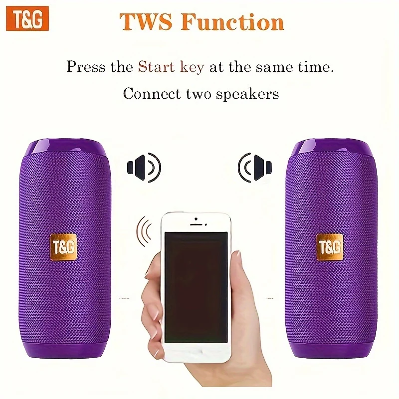 Altoparlante Portatile Wireless Con Bassi: Goditi La Musica Ovunque Con Il Cavo Di Ricarica, Il Cavo Aux, FM TF USB Plug-in Card Di T&G!
