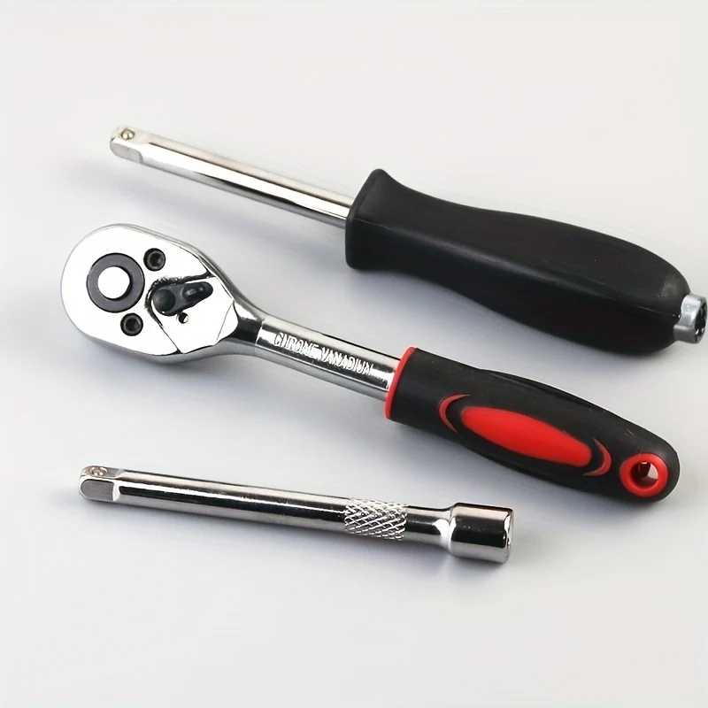 46 pz. Kit di strumenti di riparazione auto, cricchetto chiave dinamometrica cacciavite set di strumenti combo Kit di riparazione auto bicicletta strumento meccanico set di strumenti