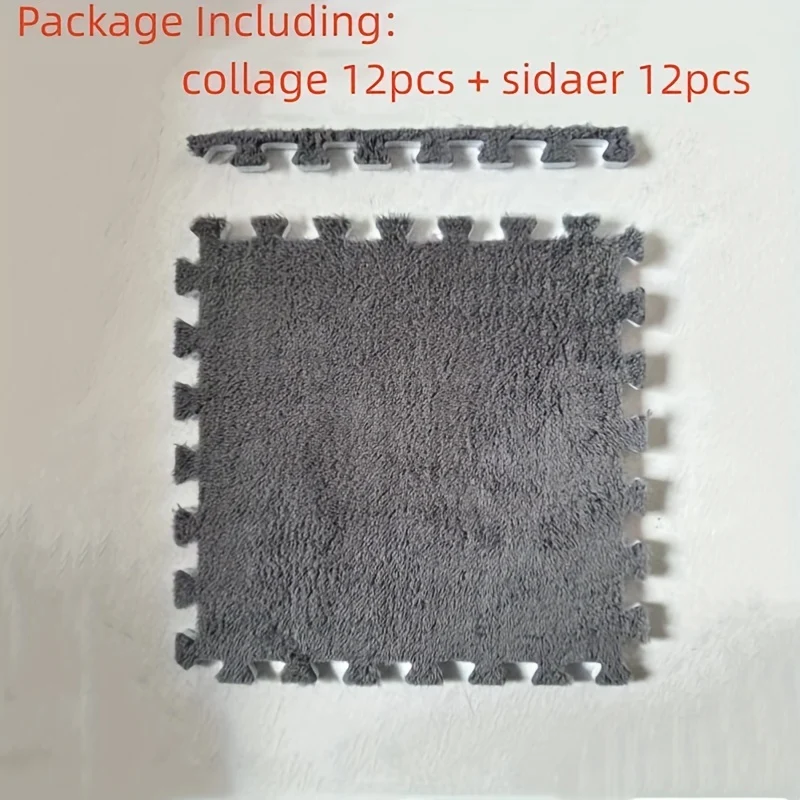 12 Pezzi Peluche Puzzle Tappetino In Schiuma Tappetino Per Finestra A Bovindo Tappetino Per Sedile, Tappeto Quadrato Ad Incastro Soffice Tappeto, Tappetini Protettivi Antiscivolo Per Sedili Comfort Tappetini In Schiuma, 11,8 * 11,8 * 0,4 Pollici
