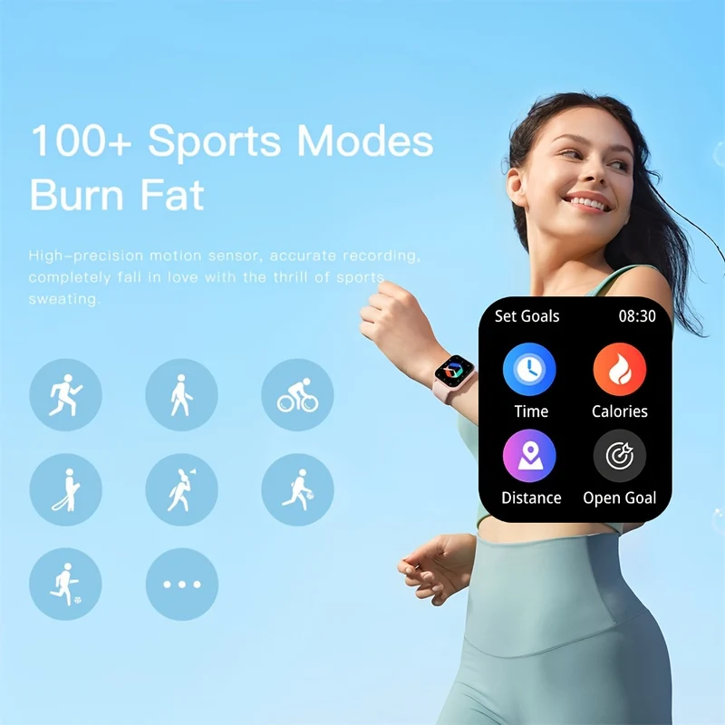Smartwatch Alla Moda Per Uomo E Donna, Smartwatch Touch Screen Completo Da 4,65 Cm Con Oltre 100 Modalità Sportive, Oltre 100 Quadranti Personalizzati, Fitness Tracker, App Smart Voice Dafit, Adatto Per Telefoni Android IOS