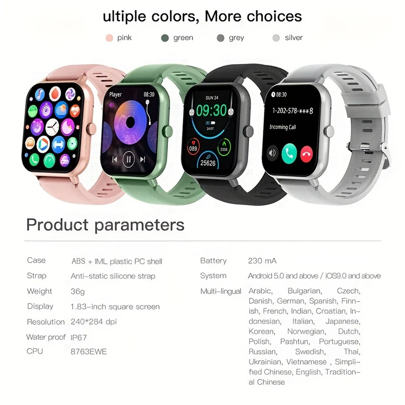 Smartwatch Alla Moda Per Uomo E Donna, Smartwatch Touch Screen Completo Da 4,65 Cm Con Oltre 100 Modalità Sportive, Oltre 100 Quadranti Personalizzati, Fitness Tracker, App Smart Voice Dafit, Adatto Per Telefoni Android IOS