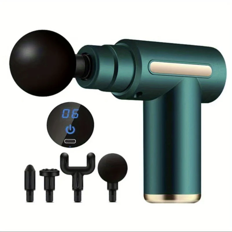 Pistola Per Massaggio 1pc, Massaggiatore A Percussione Portatile Per Muscoli Dei Tessuti Profondi Per Dolori Al Corpo, Alla Schiena E Al Collo, Design Elegante Ultra Compatto, Alimentato Da Una Coppia Elevata, Regalo Per La Festa Del Papà Per Papà