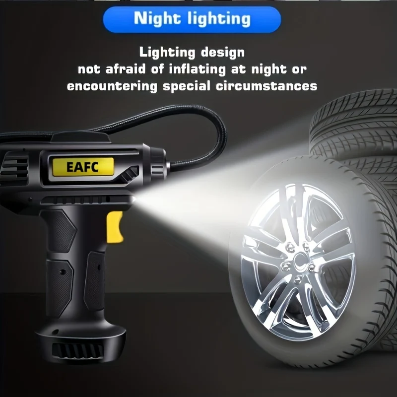Compressore d'aria portatile dell'automobile 120W, pompa gonfiabile portatile dell'automobile cablata/wireless elettrica, gonfiatore di pneumatici delle automobili con la luce del LED per l'automobile