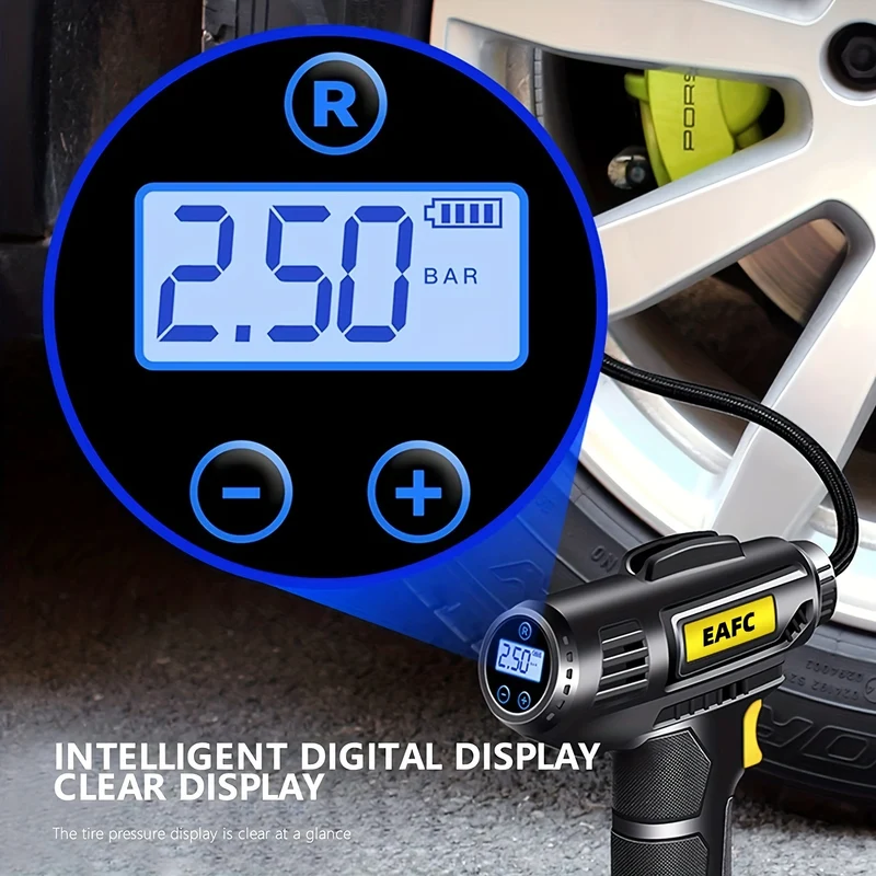 Compressore d'aria portatile dell'automobile 120W, pompa gonfiabile portatile dell'automobile cablata/wireless elettrica, gonfiatore di pneumatici delle automobili con la luce del LED per l'automobile