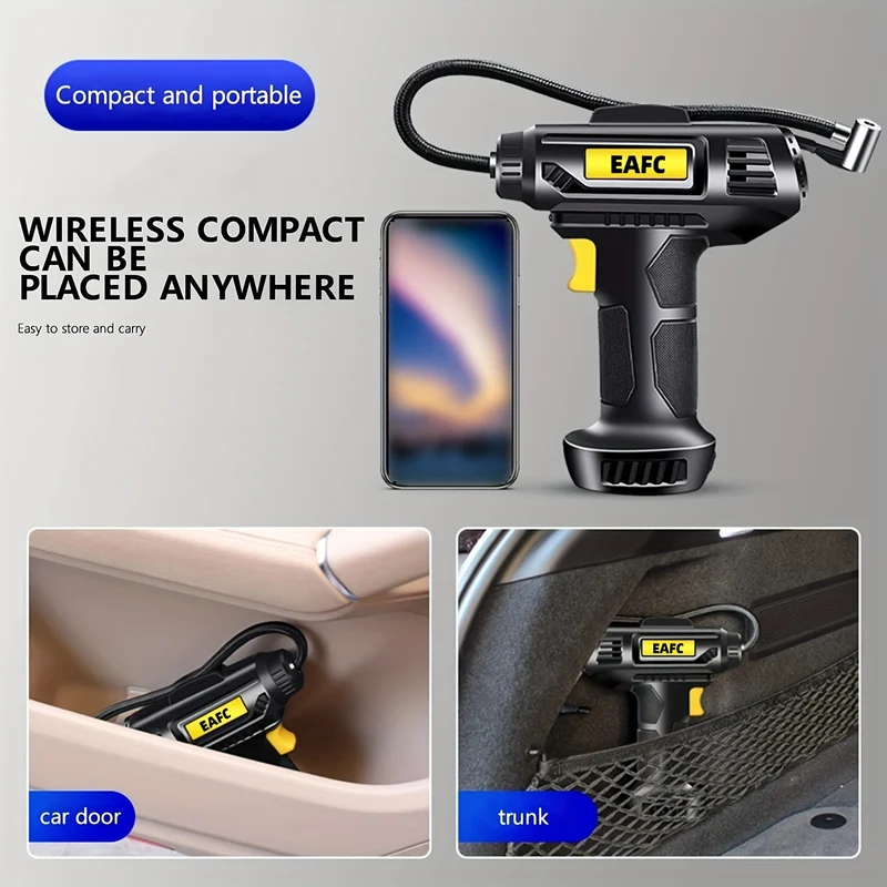 Compressore d'aria portatile dell'automobile 120W, pompa gonfiabile portatile dell'automobile cablata/wireless elettrica, gonfiatore di pneumatici delle automobili con la luce del LED per l'automobile