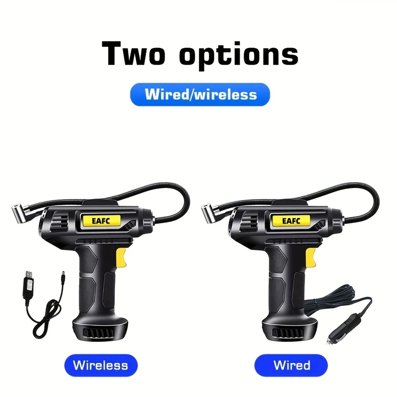 Compressore d'aria portatile dell'automobile 120W, pompa gonfiabile portatile dell'automobile cablata/wireless elettrica, gonfiatore di pneumatici delle automobili con la luce del LED per l'automobile