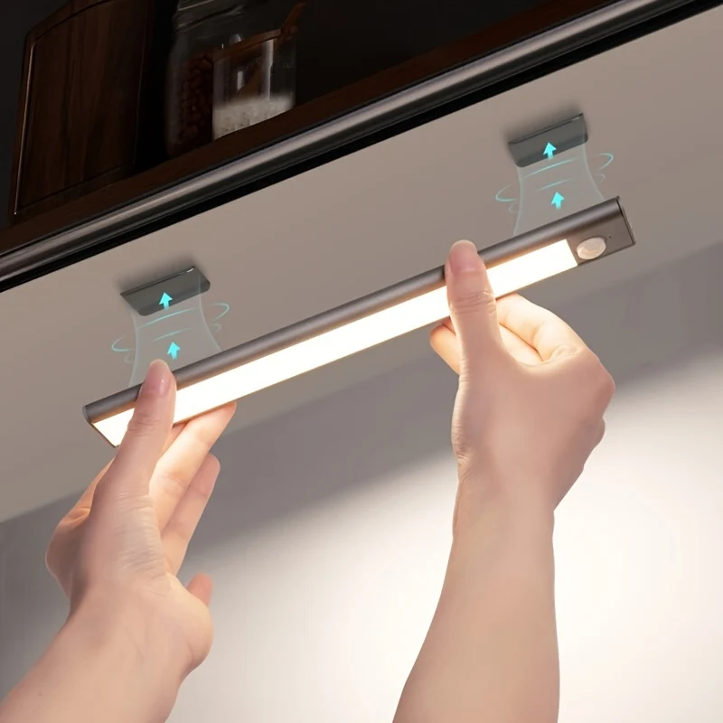 1 Luce LED Per Armadio Con Sensore Di Movimento, Illuminazione Sottobanco, Luci Notturne Da Cucina Ricaricabili Magnetiche USB Senza Fili, Luce Alimentata A Batteria Per Armadi Guardaroba, Armadio, Scale, Corridoio, Mensola, 9,91 Cm O 20,07 Cm