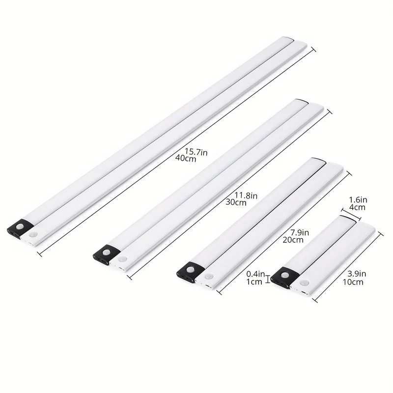 1 Luce LED Per Armadio Con Sensore Di Movimento, Illuminazione Sottobanco, Luci Notturne Da Cucina Ricaricabili Magnetiche USB Senza Fili, Luce Alimentata A Batteria Per Armadi Guardaroba, Armadio, Scale, Corridoio, Mensola, 9,91 Cm O 20,07 Cm