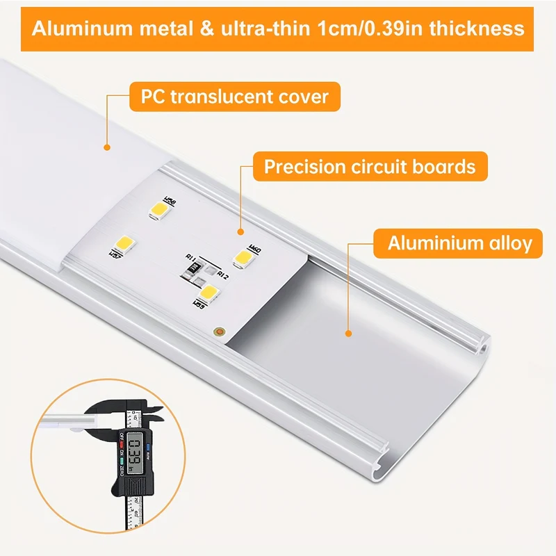 1 Luce LED Per Armadio Con Sensore Di Movimento, Illuminazione Sottobanco, Luci Notturne Da Cucina Ricaricabili Magnetiche USB Senza Fili, Luce Alimentata A Batteria Per Armadi Guardaroba, Armadio, Scale, Corridoio, Mensola, 9,91 Cm O 20,07 Cm
