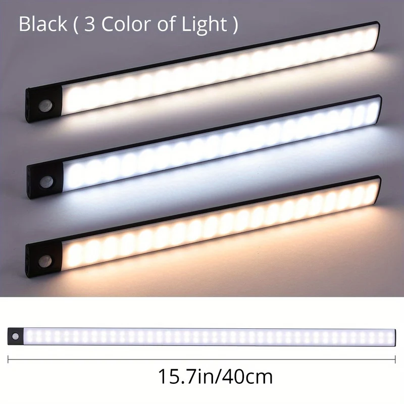 1 Luce LED Per Armadio Con Sensore Di Movimento, Illuminazione Sottobanco, Luci Notturne Da Cucina Ricaricabili Magnetiche USB Senza Fili, Luce Alimentata A Batteria Per Armadi Guardaroba, Armadio, Scale, Corridoio, Mensola, 9,91 Cm O 20,07 Cm