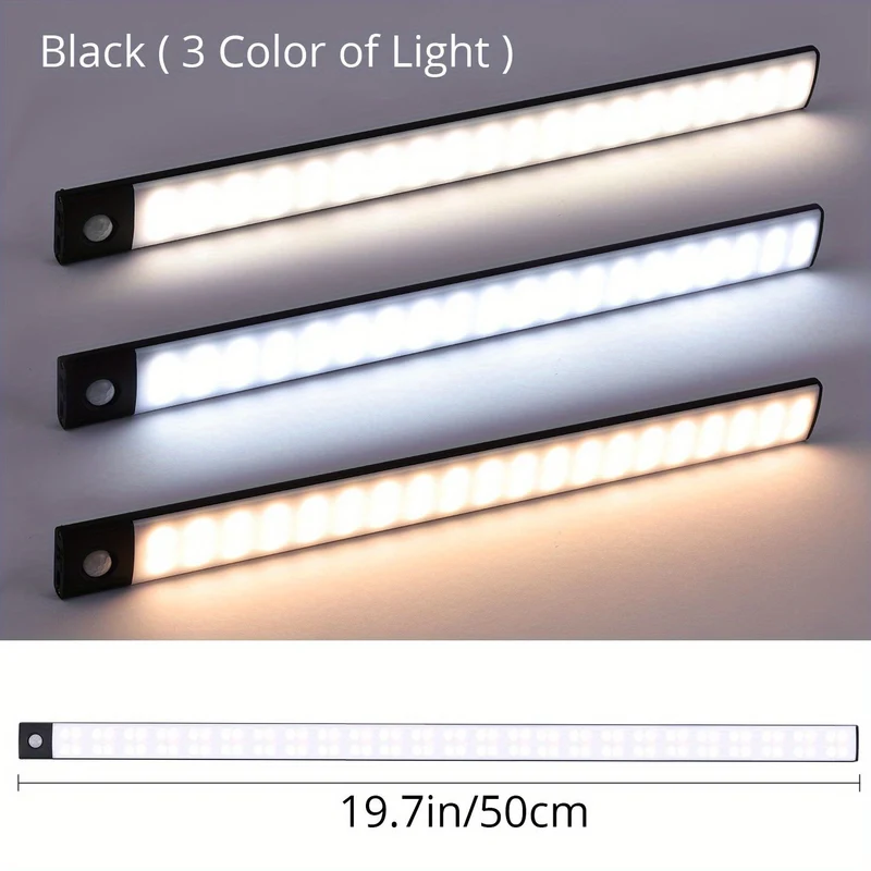1 Luce LED Per Armadio Con Sensore Di Movimento, Illuminazione Sottobanco, Luci Notturne Da Cucina Ricaricabili Magnetiche USB Senza Fili, Luce Alimentata A Batteria Per Armadi Guardaroba, Armadio, Scale, Corridoio, Mensola, 9,91 Cm O 20,07 Cm