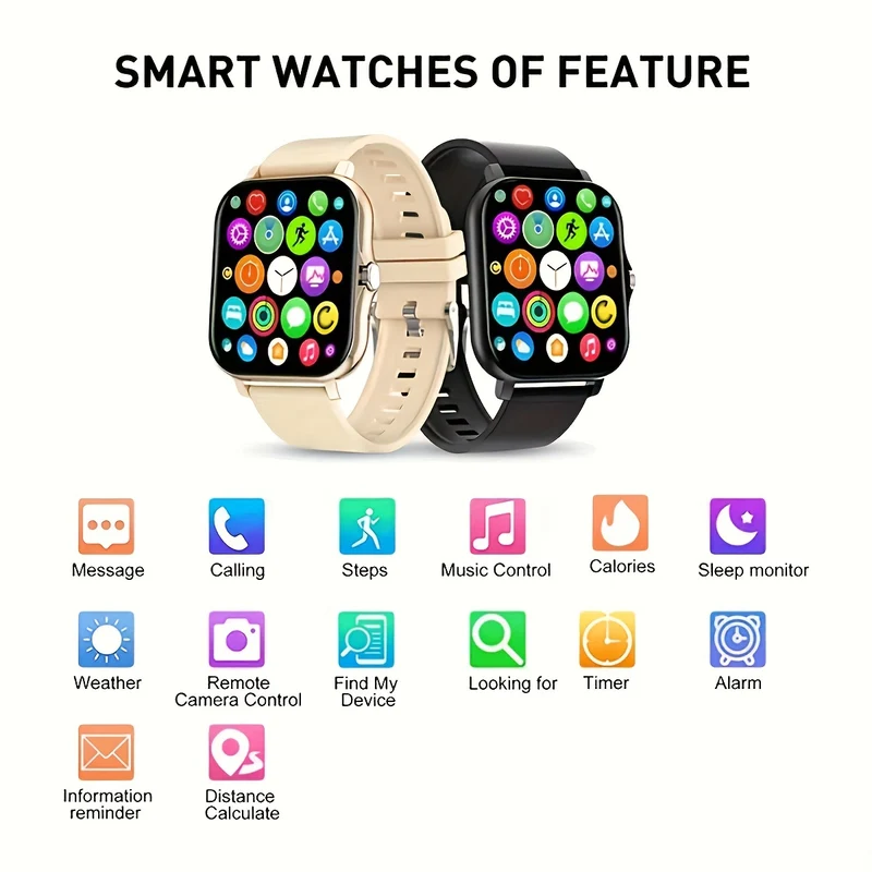 Smart Watch Display Full Touch Screen Con Messaggio, Risposta Chiamata Smartwatch Monitoraggio Sonno, Pedometro Sportivo, Avvisi Informazioni, Per IPhone, Smartbands Android Orologio Fitness Per Donne Uomini Amico Regalo, Regalo Di Compleanno