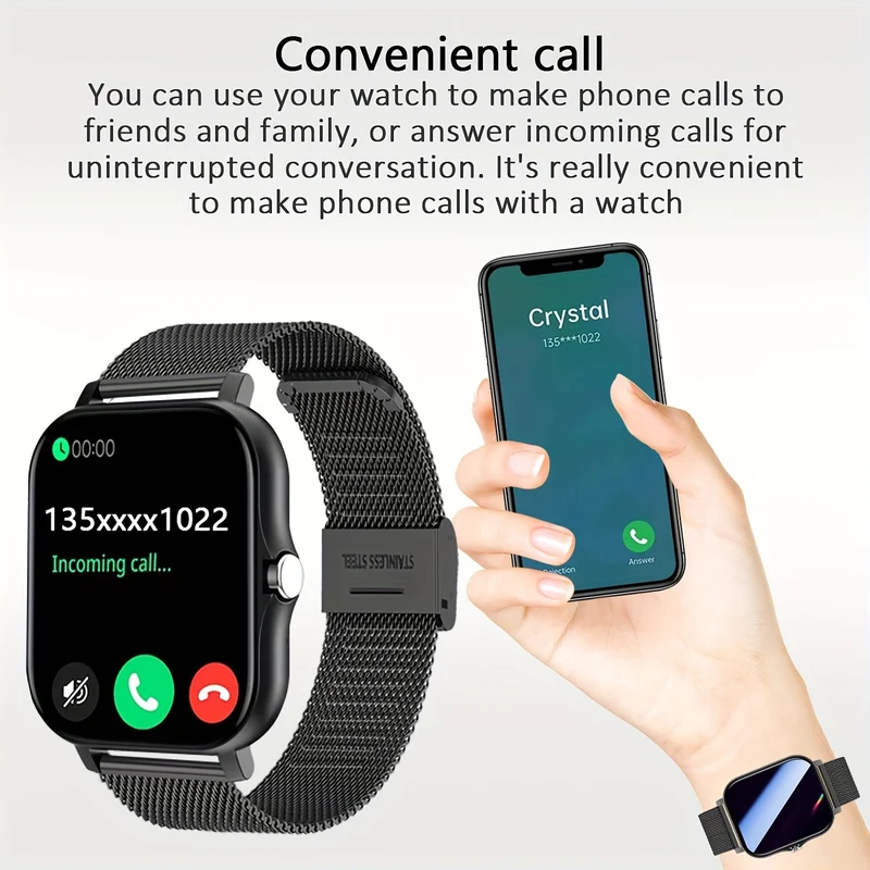 Smart Watch Display Full Touch Screen Con Messaggio, Risposta Chiamata Smartwatch Monitoraggio Sonno, Pedometro Sportivo, Avvisi Informazioni, Per IPhone, Smartbands Android Orologio Fitness Per Donne Uomini Amico Regalo, Regalo Di Compleanno