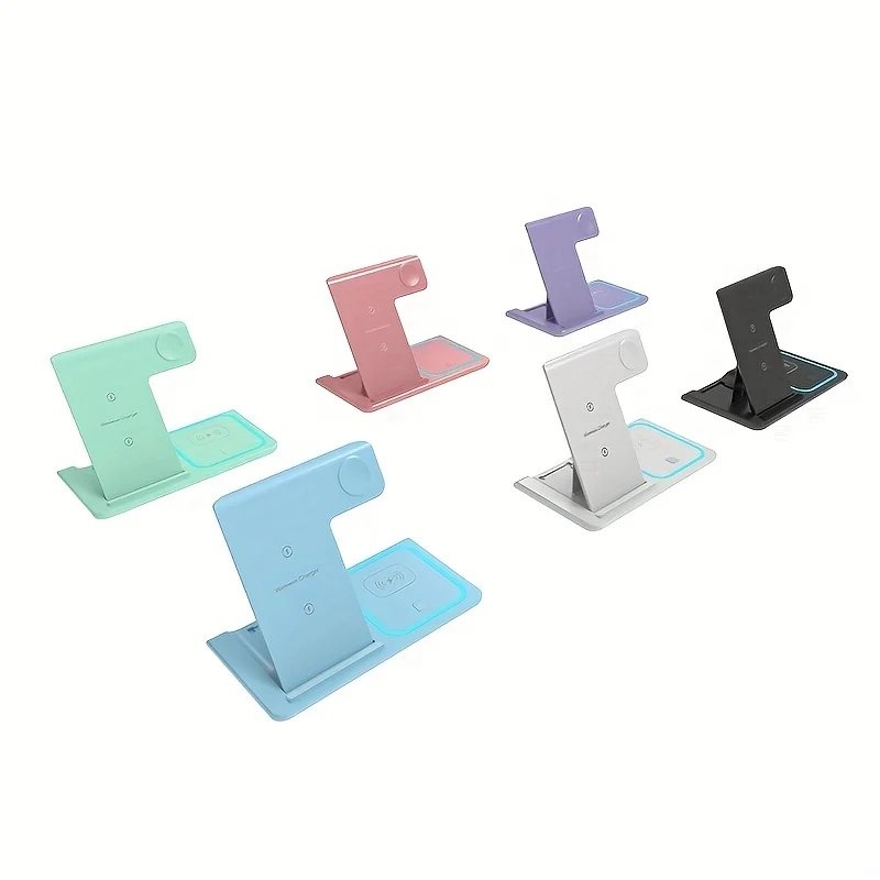 3 In 1 Stazione Di Ricarica Veloce, Supporto Caricabatterie Wireless Pieghevole Per IPhone 14,13,12,11/Pro/Max/Mini/Plus, X, XR, XS/Max, SE, 8/Plus, Per IWatch 1-8, Per Airpods 3/2/Pro