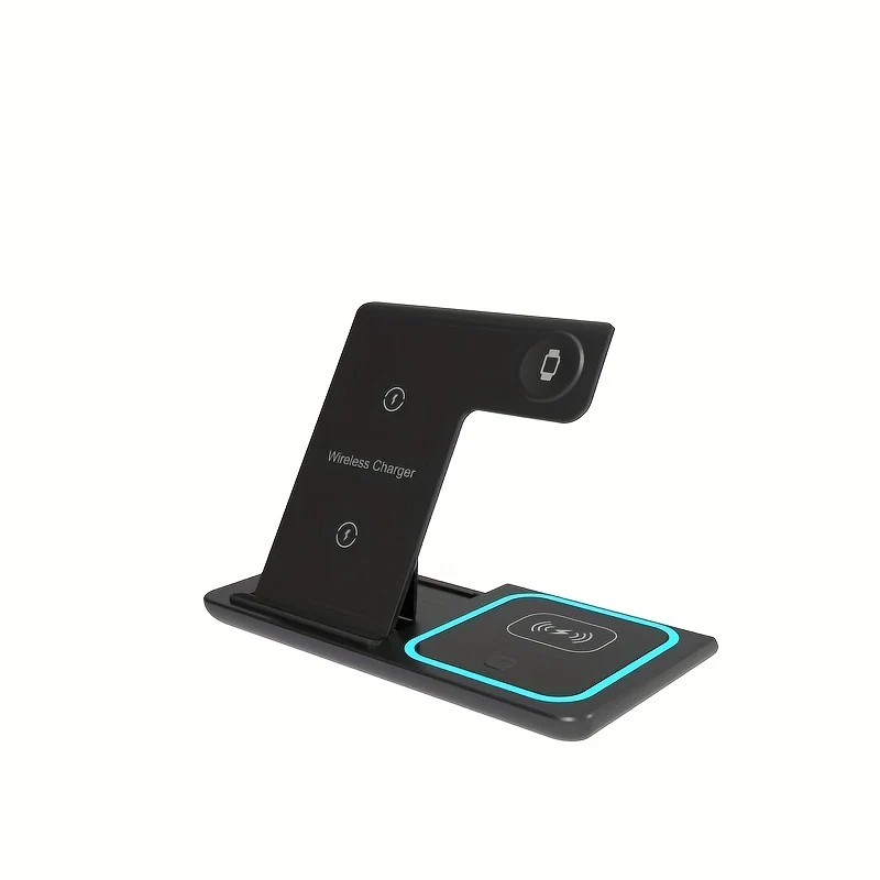 3 In 1 Stazione Di Ricarica Veloce, Supporto Caricabatterie Wireless Pieghevole Per IPhone 14,13,12,11/Pro/Max/Mini/Plus, X, XR, XS/Max, SE, 8/Plus, Per IWatch 1-8, Per Airpods 3/2/Pro