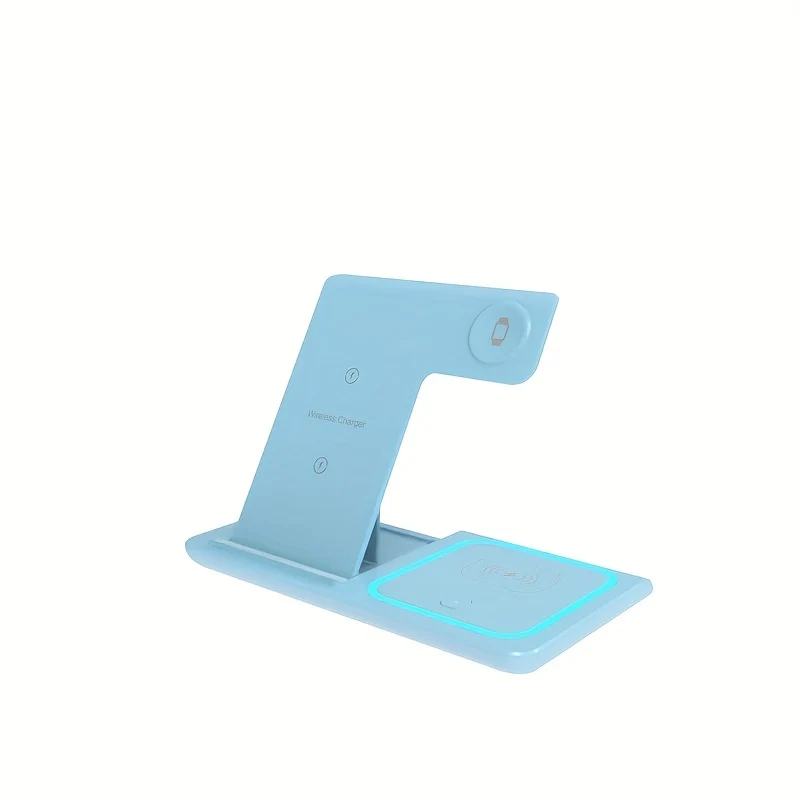 3 In 1 Stazione Di Ricarica Veloce, Supporto Caricabatterie Wireless Pieghevole Per IPhone 14,13,12,11/Pro/Max/Mini/Plus, X, XR, XS/Max, SE, 8/Plus, Per IWatch 1-8, Per Airpods 3/2/Pro