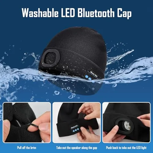 ZOOI Regalo Uomo, Idee Regalo Natale, Bluetooth Cappello con Luce LED Invernale Uomo, Idee Regalo Uomo Natale Originale, Regali papà/Uomo, Regalo Uomo Compleanno, Regali San Valentino per Lui