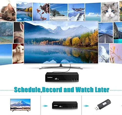 DVB T2 Decoder Digitale Terrestre H.265 HEVC Main 10 Bit Ricevitore Digitale Terrestre Full HD 1080p MPEG-2/4 Dolby,Supporta HD e SCART Multimedia PVR USB WiFi [2in1 Telecomando Universale]