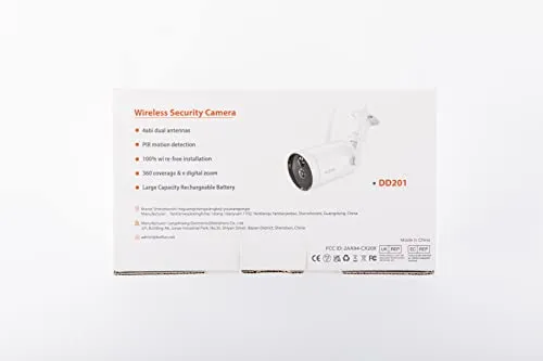 BOIFUN 2K Telecamera Wi-Fi Senza Fili da Esterno, Sicurezza Sorveglianza con Batteria, Rilevamento del Movimento Umano, Visione Notturna a Colori, Allarme Suono e Luce, Area Di Allarme Personalizzata