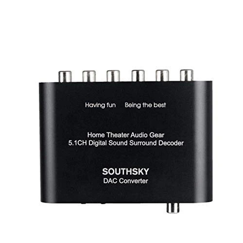 SOUTHSKY 5.1 Audio Rush Digital Sound Converter – SPDIF Ottico/Coassiale a 5.1CH Canali Analogica (6RCA output) Supporto PS2,PS3,PS4,Dolby AC3 DTS