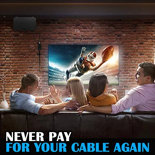 Antenna HDTV Interna, Antenna TV Digitale120 Miglia Gamma con Amplificatore Segnale per 4K 1080p VHF UHF DVB-T/DVB-T 2 Canali Gratuiti