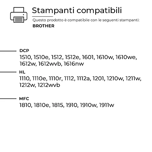 alphaink 3 Toner compatibili con Brother TN1050 TN-1050 TN-1000 per stampanti Brother DCP-1510 DCP-1512 DCP-1612W DCP-1610W DCP-1616NW HL-1210W HL-1110 HL-1112 HL-1212W HL-1201 MFC-1810 MFC-1910W