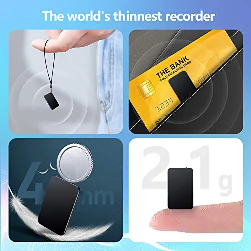 64GB Registratore Vocale Portatile, Telefo Registratore Audio Digitale Professionale Con Attivazione Vocale e Durata Della Batteria di 50 Ore, Mini Registratore per Lezioni Riunioni