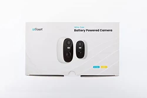 ieGeek 2K Telecamera Wi-Fi Interno / Esterno Batteria Senza Fili, Videocamera Sorveglianza con Visione Notturna a Colori, Allarme con Rilevamento del Movimento, Sirena, IP65, Audio a 2 Vie, SD/Cloud