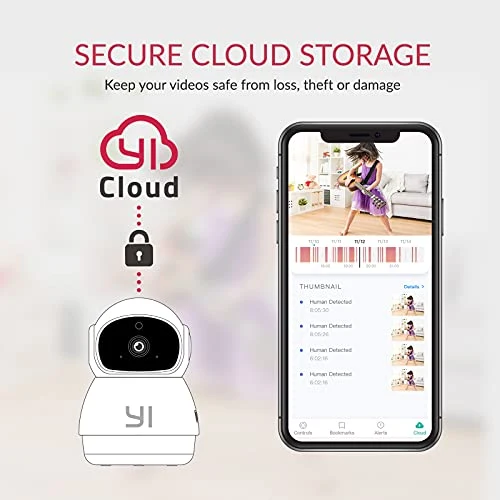 YI Dome Guard Telecamera da Interno 1080p, Videocamera Sorveglianza Wifi 360 gradi, Rilevamento di Movimento, Audio Bidirezionale, Visione Notturna a infrarossi, App per iOS/Android/Windows